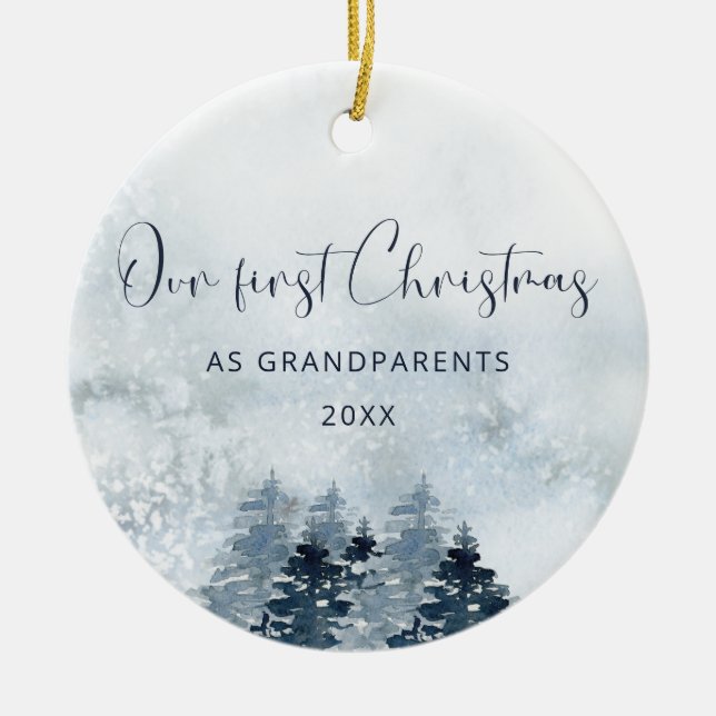 Our first Christmas as grandparents ornament (Front)