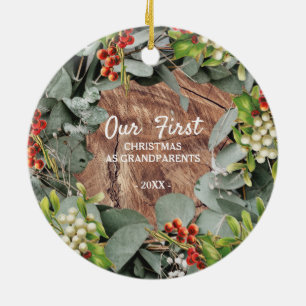 Our First Christmas as Grandparents Photo Ceramic Tree Decoration