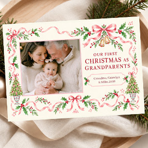 Our First Christmas as Grandparents Photo Holiday Card