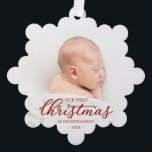 Our First Christmas As Grandparents Tree Decoration Card<br><div class="desc">Our First Christmas As Grandparents Ornament Card</div>