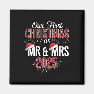 Our First Christmas As Mr And Mrs 2025 Couple Paja Magnet