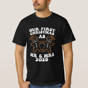 Our First Christmas As Mr and Mrs 2025 Couple T-Shirt