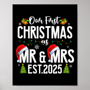Our First Christmas As Mr And Mrs 2025 Married Cou Poster