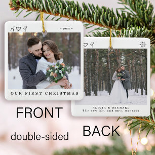 Our first Christmas as Mr. and Mrs. 2 photo Ceramic Ornament