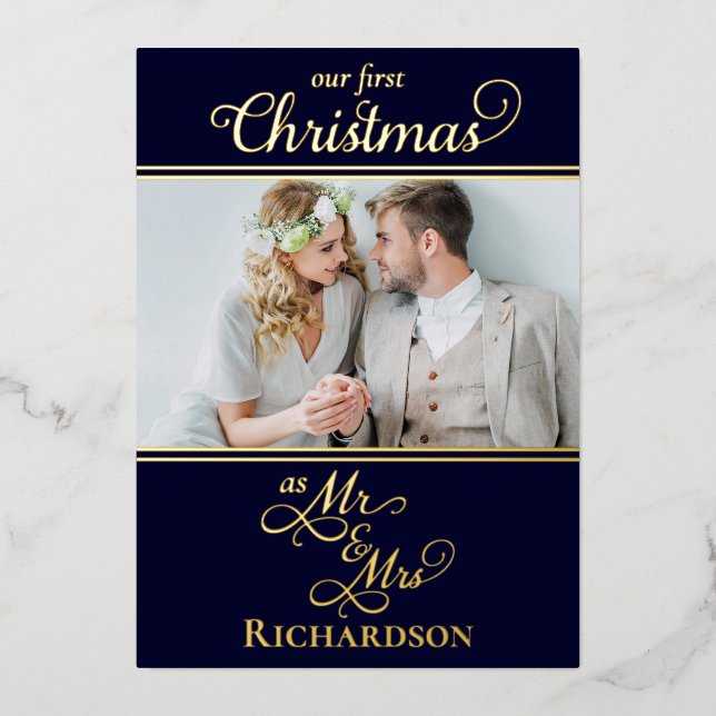 Our First Christmas as Mr and Mrs Blue and Gold (Front)