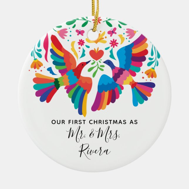 Our First Christmas as Mr. and Mrs. Ceramic Tree Decoration (Front)