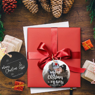 Our First Christmas as Mr and Mrs Cute Photo Favour Tags