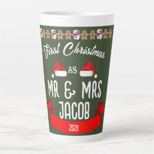 Our First Christmas as Mr. and Mrs. Newlywed Latte Mug