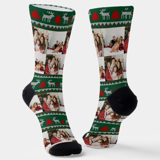 Our First Christmas as Mr and Mrs Newlywed Photo Socks (Angled)
