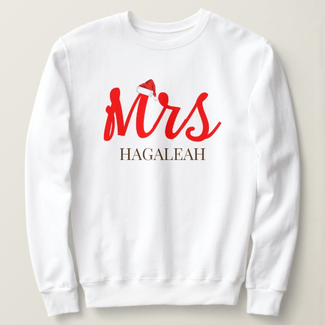 Our First Christmas as Mr. and Mrs. Newlywed Sweatshirt (Design Front)