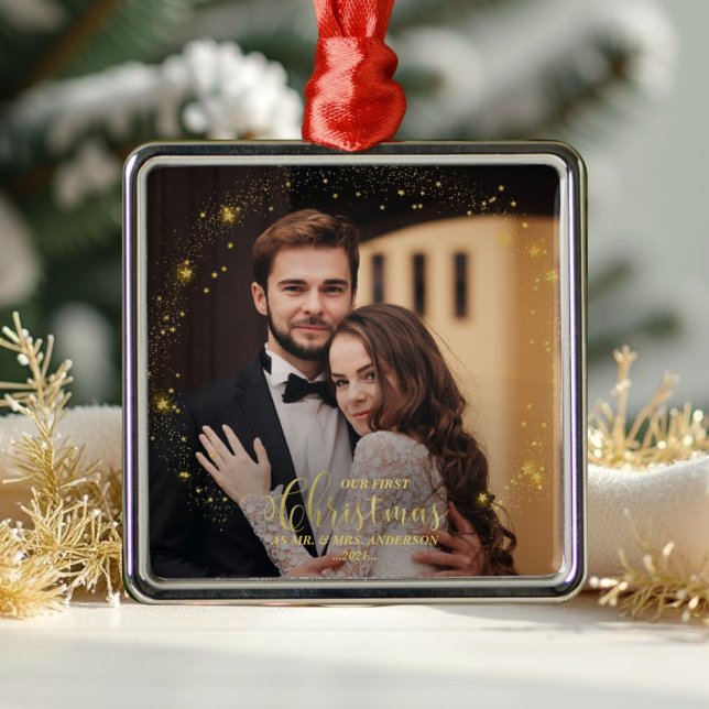  Our First Christmas As Mr And Mrs Photo Ornament (Creator Uploaded)