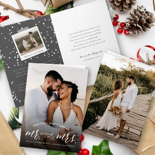 Our First Christmas As Mr And Mrs Photo Wedding Holiday Card