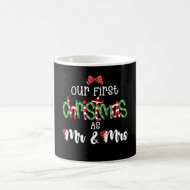 Our First Christmas As Mr And Mrs Wife Husband Cou Coffee Mug (Center)