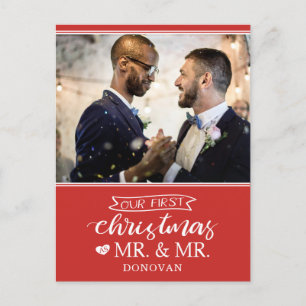 Our first Christmas as mr & mr newlyweds  Holiday  Postcard