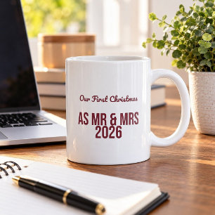 Our First Christmas As Mr & Mrs 2026 Funny Mug