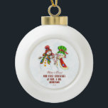 Our First Christmas As Mr. & Mrs.Cute Snowman<br><div class="desc">Cute and Romantic design featuring OUR FIRST CHRISTMAS typography,  cute watercolor Snowmans (He & She) on a white background with blue snowflakes. Use Personalise tool to add your info. For more matching items,  please visit my Dreamy Christmas Collection.</div>