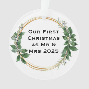 Our First Christmas as Mr & Mrs Elegant ornament