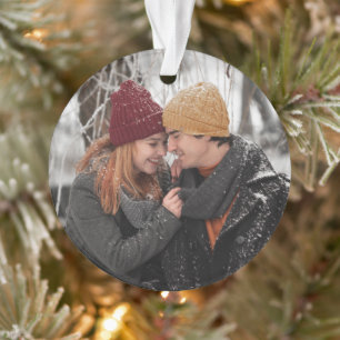 Our First Christmas As Mr & Mrs Elegant Photo Ornament