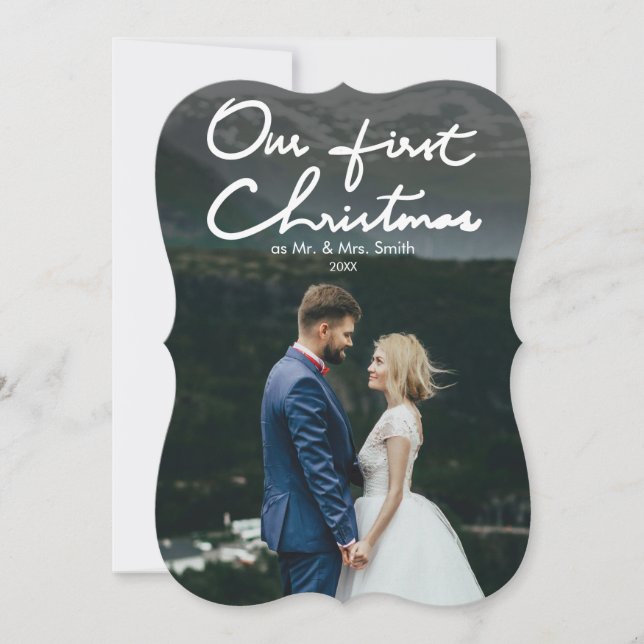 Our First Christmas as Mr. & Mrs. | Holiday Photo Card (Front)