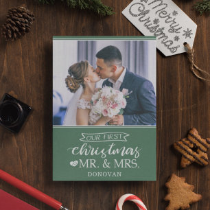 Our first Christmas as mr & mrs newlyweds Holiday  Card