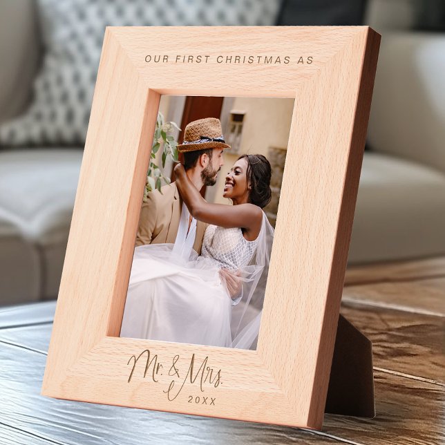 Our First Christmas As Mr Mrs Personalised Wedding Etched Frames (Creator Uploaded)