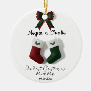 Our First Christmas as Mr & Mrs Personalized Ceramic Tree Decoration