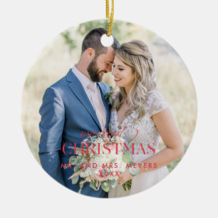Our First Christmas as Mr Mrs  Photo Ceramic Tree Decoration