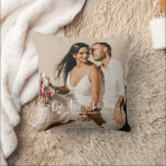 Our First Christmas as Mr & Mrs Photo Cushion<br><div class="desc">This two-sided photo design features your favourite wedding picture with Our First Christmas As in a handwritten calligraphy script.  Easily customise names and year of choice.  An ideal keepsake gift this Christmas holiday season,  to remember that special event.</div>