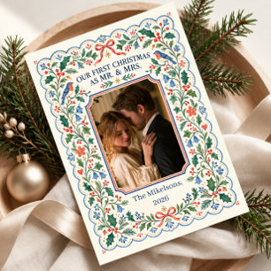 Our First Christmas as Mr. & Mrs. Photo Holiday Card