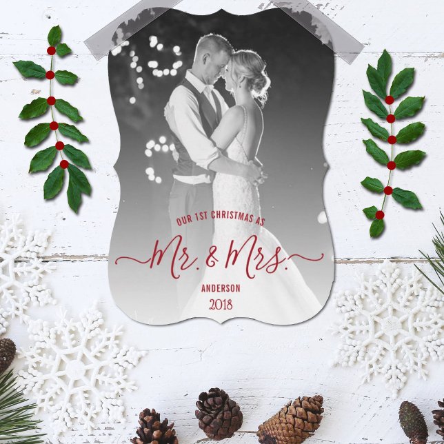 Our First Christmas As Mr. & Mrs. Photo Holiday Card (Creator Uploaded)