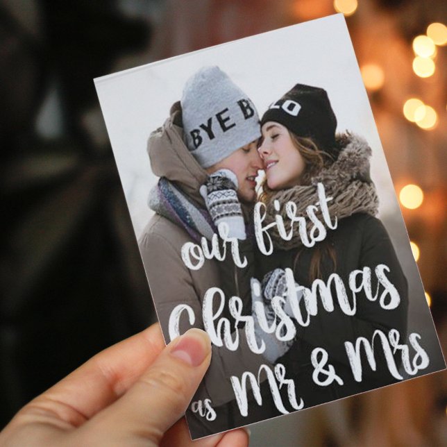 Our First Christmas as Mr Mrs Photo Holiday Card (Creator Uploaded)