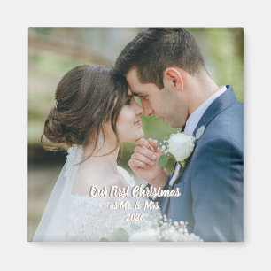 Our First Christmas As Mr & Mrs Photo Keepsake Magnet