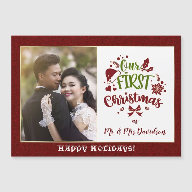 Our First Christmas as Mr. & Mrs. Red Glitter (Front)