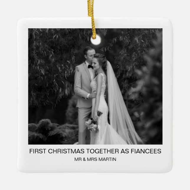 Our First Christmas as Mr & Mrs Wedding Ornament (Front)