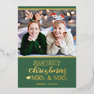 Our first Christmas as mrs & mrs lgbt Foil Holiday