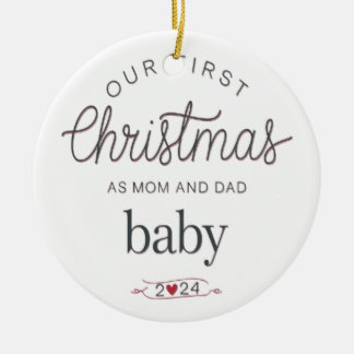 our first christmas as mum and dad ceramic tree decoration