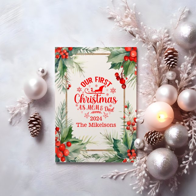 Our First Christmas as Mum and Dad  Holiday Card (Creator Uploaded)