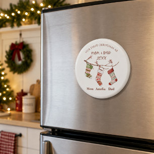 Our First Christmas as Mum and Dad Personalised Magnet