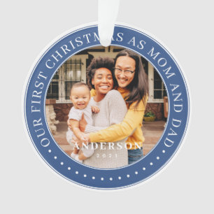 Our First Christmas As Mum And Dad Simple Photo Ornament