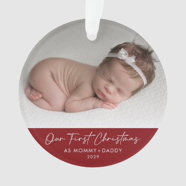 Our First Christmas as Mummy and Daddy Red Ornament (Front)