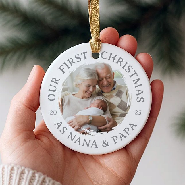 Our First Christmas as Nana & Papa Ceramic Tree Decoration (Creator Uploaded)