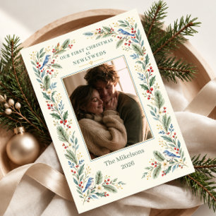Our First Christmas as Newlyweds Photo Holiday Card