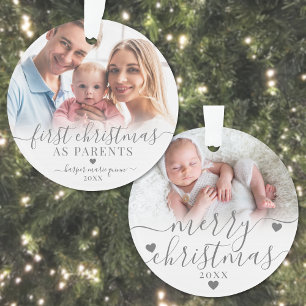 Our First Christmas As Parents Baby 2 Photo Ornament