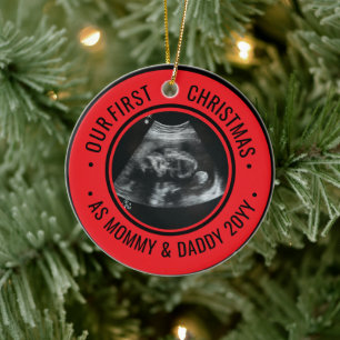 Our First Christmas as Parents Ultrasound Ceramic Tree Decoration