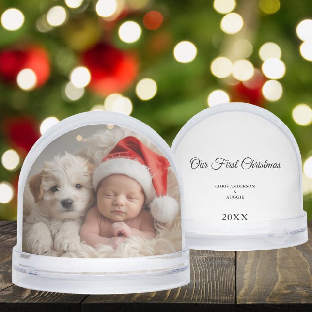 Our First Christmas Baby and Pet Snow Globe  (Creator Uploaded)