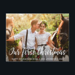 Our First Christmas Bride Groom Photo Postcard<br><div class="desc">Our First Christmas Bride and Groom Photo Postcard</div>