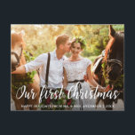 Our First Christmas Bride Groom Photo Postcard<br><div class="desc">Our First Christmas Bride and Groom Photo Postcard</div>