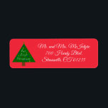 Our First Christmas Card Return Address Labels<br><div class="desc">Celebrate your first Christmas as Mr. and Mrs.! These customisable return address labels will be personalised with your information,  with a Christmas Tree that says "Our First Christmas"</div>