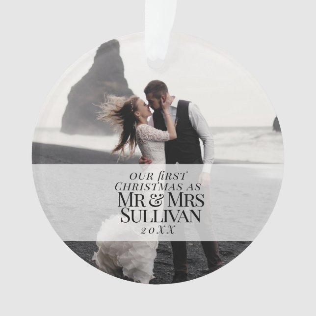 Our First Christmas Chic Sophisticated Christmas Ornament (Front)