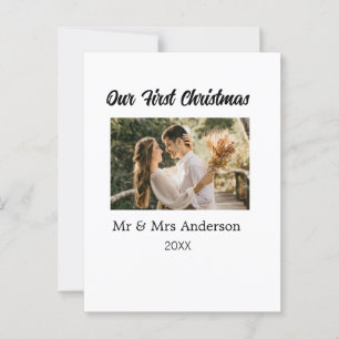 Our first Christmas couple photo name Mr & Mrs mod Postcard